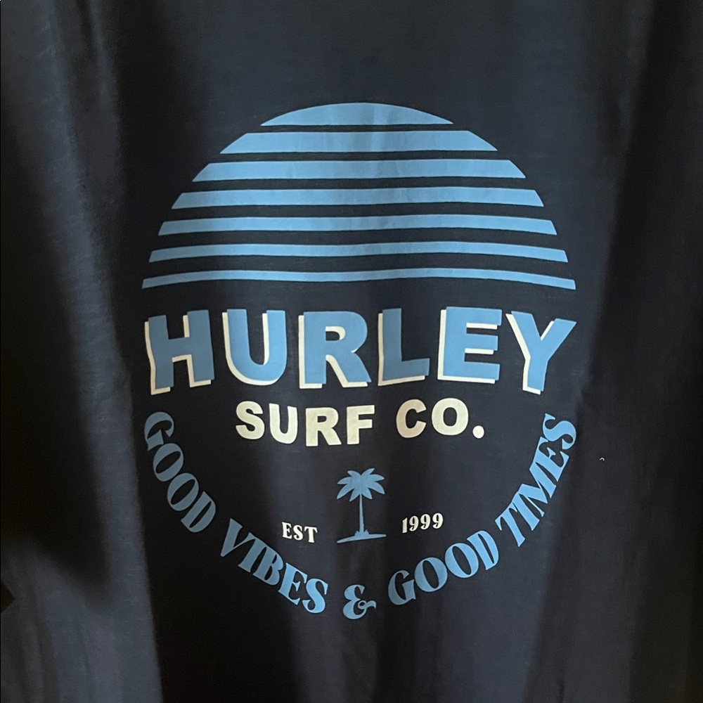 Hurley Navy Blue Tee with Blue Surf Logo